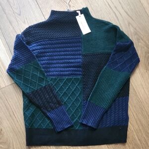 Vineyard Vines Women's Cowl Neck Sweater - Navy and Green